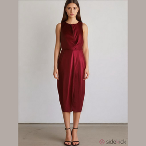 K TOO~VINTAGE~RED DRESS~SLEEVELESS~M